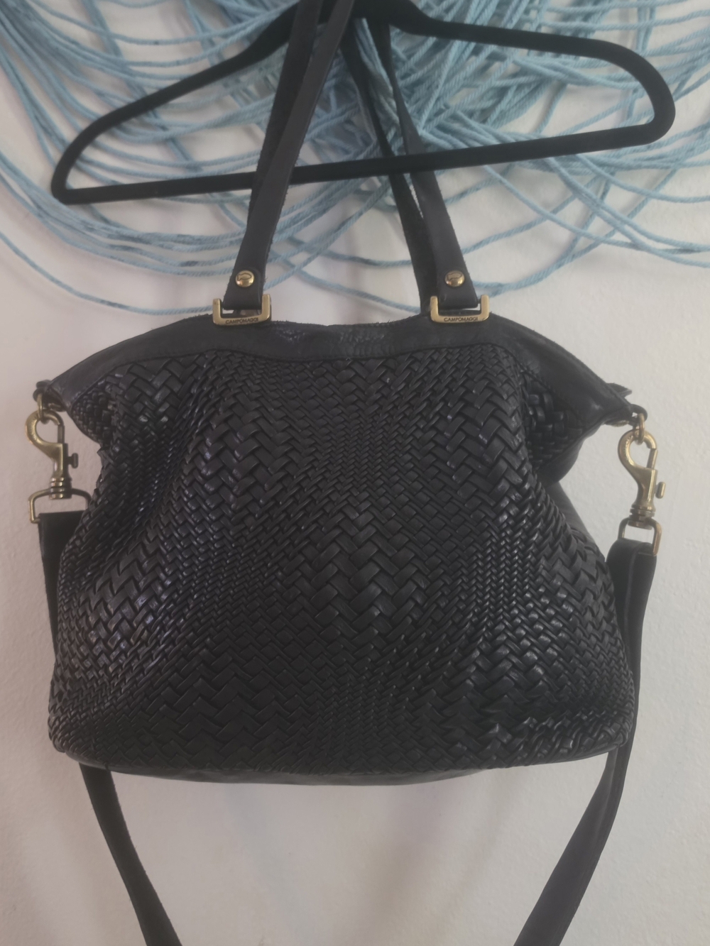 Campomaggi Shopping Shoulder Bag 1 Side Woven Leather Dust Bag Included
